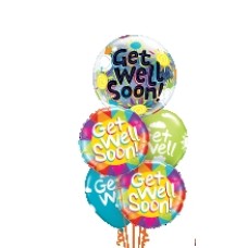 Get Well Soon Clouds Bubble Balloon Bouquet